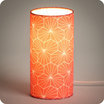 Cylinder fabric table lamp Pépite corail lit S