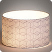 Drum fabric lamp shade / pendant shade Cinetic indigo lit Ø25