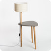 Selene side table and lamp with shade Cinetic miel Ø25