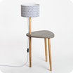 Selene side table and lamp with shade Cinetic indigo Ø25