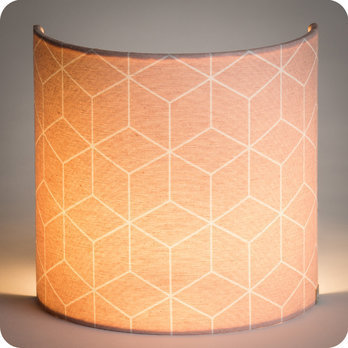 Fabric half lamp shade for wall light Cubic rose