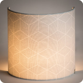 Fabric half lamp shade for wall light Cubic gris
