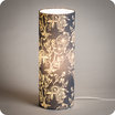 Cylinder fabric table lamp Blue Simone lit L