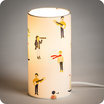 Cylinder fabric table lamp Luxembourg lit S