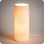 Cylinder fabric table lamp Cubic rose