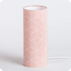 Cylinder fabric table lamp Cubic rose M