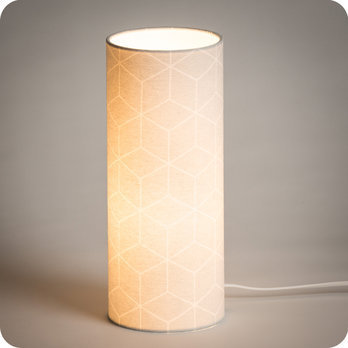 Cylinder fabric table lamp Cubic gris