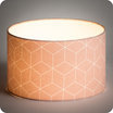 Drum fabric lamp shade / pendant shade Cubic rose lit Ø25