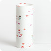 Cylinder fabric table lamp Hirondelles rose M