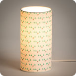 Cylinder fabric table lamp Mistinguett turquoise