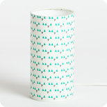 Cylinder fabric table lamp Mistinguett turquoise