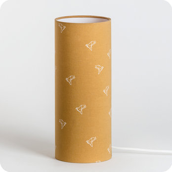 Cylinder fabric table lamp Bye bye birdie