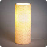 Cylinder fabric table lamp Cinetic corail