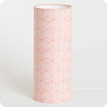 Cylinder fabric table lamp Cinetic corail