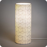 Cylinder fabric table lamp Cinetic indigo