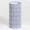 Cylinder fabric table lamp Cinetic indigo S
