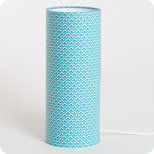 Cylinder fabric table lamp Blue aka
