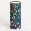 Cylinder fabric table lamp Symphonie navy M