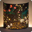 Fabric half lamp shade for wall light Symphonie navy lit