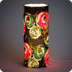 Cylinder fabric table lamp Botan lit M