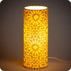 Cylinder fabric table lamp Sun yellow lit M