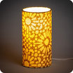 Cylinder fabric table lamp Sun yellow lit S