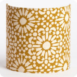 Fabric half lamp shade for wall light Sun yellow