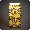 Cylinder fabric table lamp Lotus black lit S