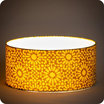Drum fabric lamp shade / pendant shade Sun yellow lit Ø40