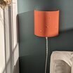 Wall lamp shade Stardust chestnut with plug-in cable in linen