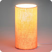 Cotton gauze cylinder table lamp Marsala lit S