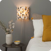 Fabric half lamp shade for wall light Billie blanc and linen cable 