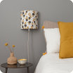 Fabric half lamp shade for wall light Billie blanc and linen cable 