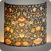 Fabric half lamp shade for wall light Lodden Morris&co. lit