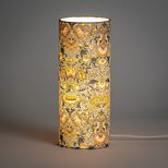 Cylinder fabric table lamp W. Morris Lodden bleu gris
