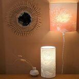 Fabric half lamp shade for wall light Pivoine néon