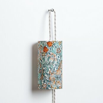 Plug-in pendant lamp in fabric W. Morris Golden Lily