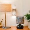 Lamp shade & pendant lamp Lodden bleu gris Morris&co.and Suna table lamp Ø30