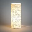 Cylinder fabric table lamp Human lit M