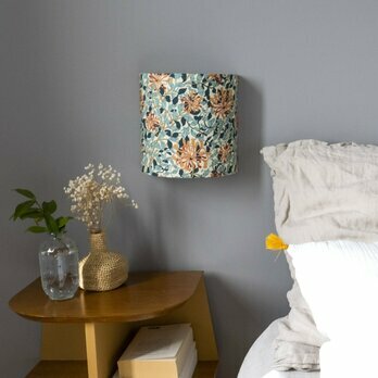 Fabric half lamp shade for wall light Honeysuckle Morris&co.