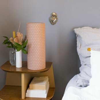 Cylinder fabric table lamp Hoshi rose