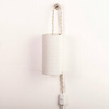 Cotton plumetis Plug-in pendant lamp Blanc cassé