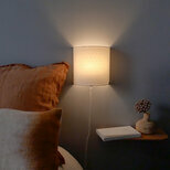 Cotton plumetis half lamp shade for wall light Blanc cassé