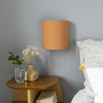 Cotton plumetis half lamp shade for wall light Noisette