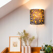 Wall lamp shade Sonate lit with plug-in cable in linen