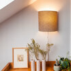 Wall lamp shade Octave lit with plug-in cable in linen