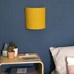 Fabric half lamp shade for wall light Hoshi moutarde