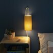 Fabric Plug-in pendant lamp Hoshi moutarde lit