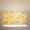 Drum fabric lamp shade / pendant shade W. Morris Seaweed lit Ø50