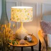 Fabric lamp shade W. Morris Seaweed lit Ø30